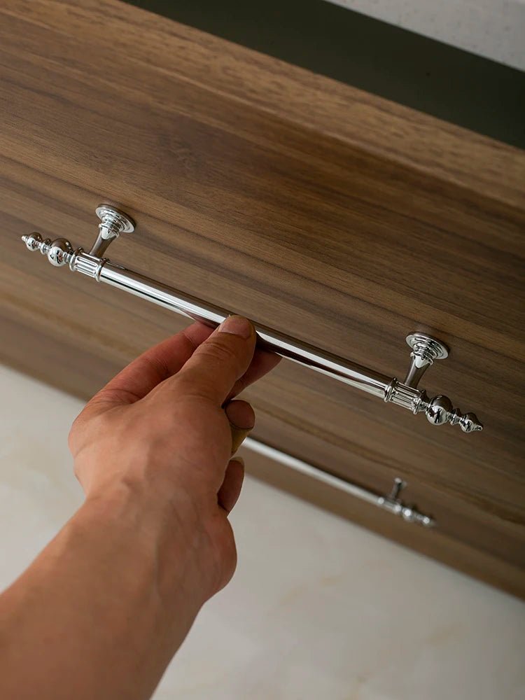 Sleek Solid Brass Cabinet Pulls – Bright Silver Luxury Knobs