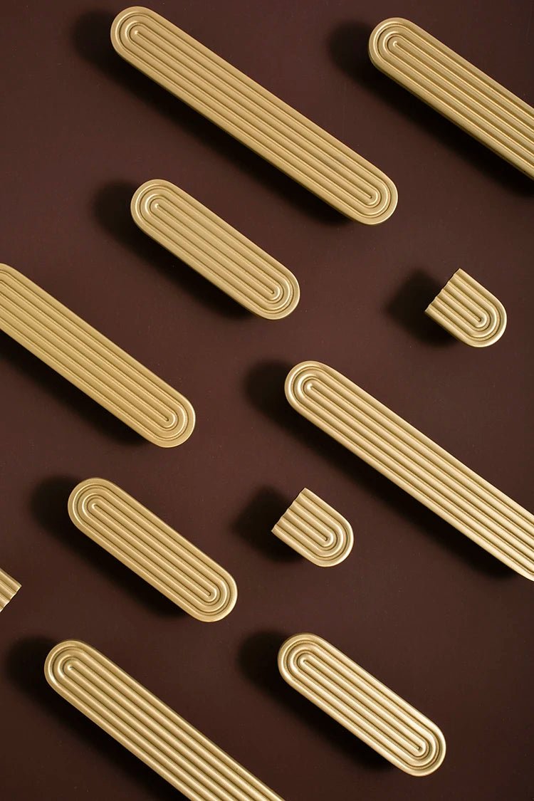 Solid Brass Furniture Handles – Unique Line Cabinet Door Knobs
