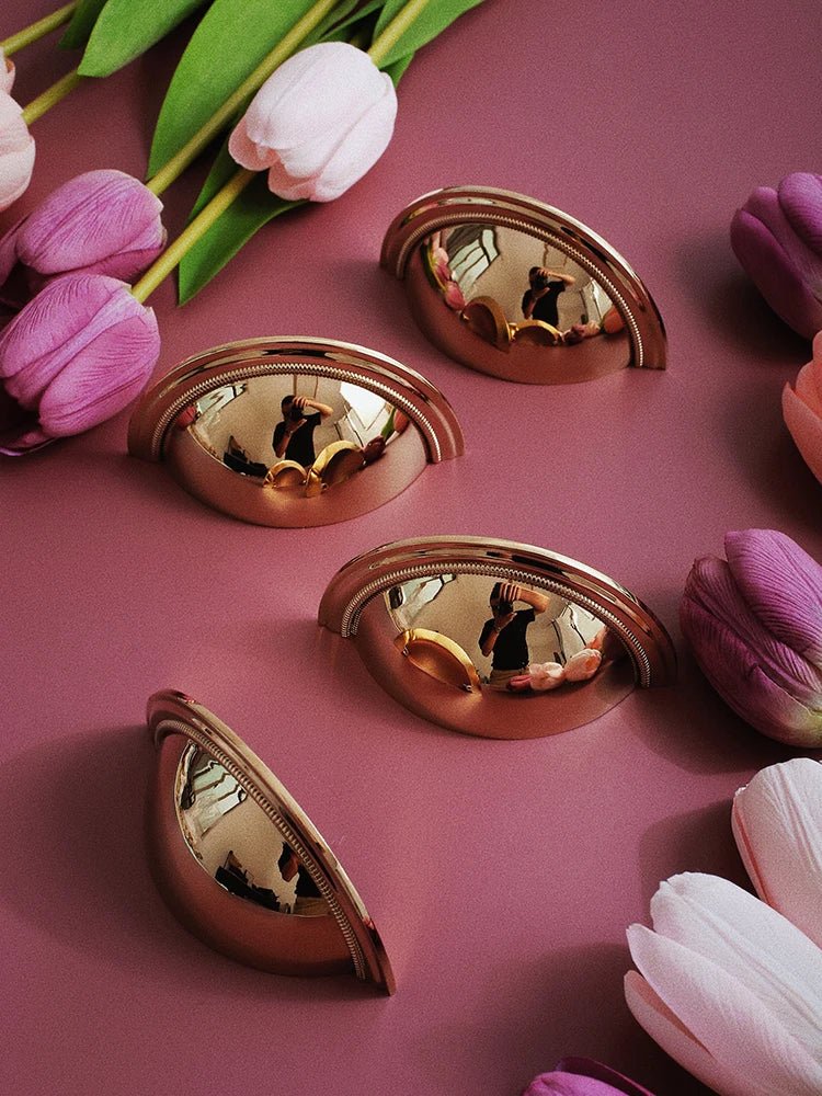 Stylish Glossy Gold Cabinet Handles - Brass Pulls