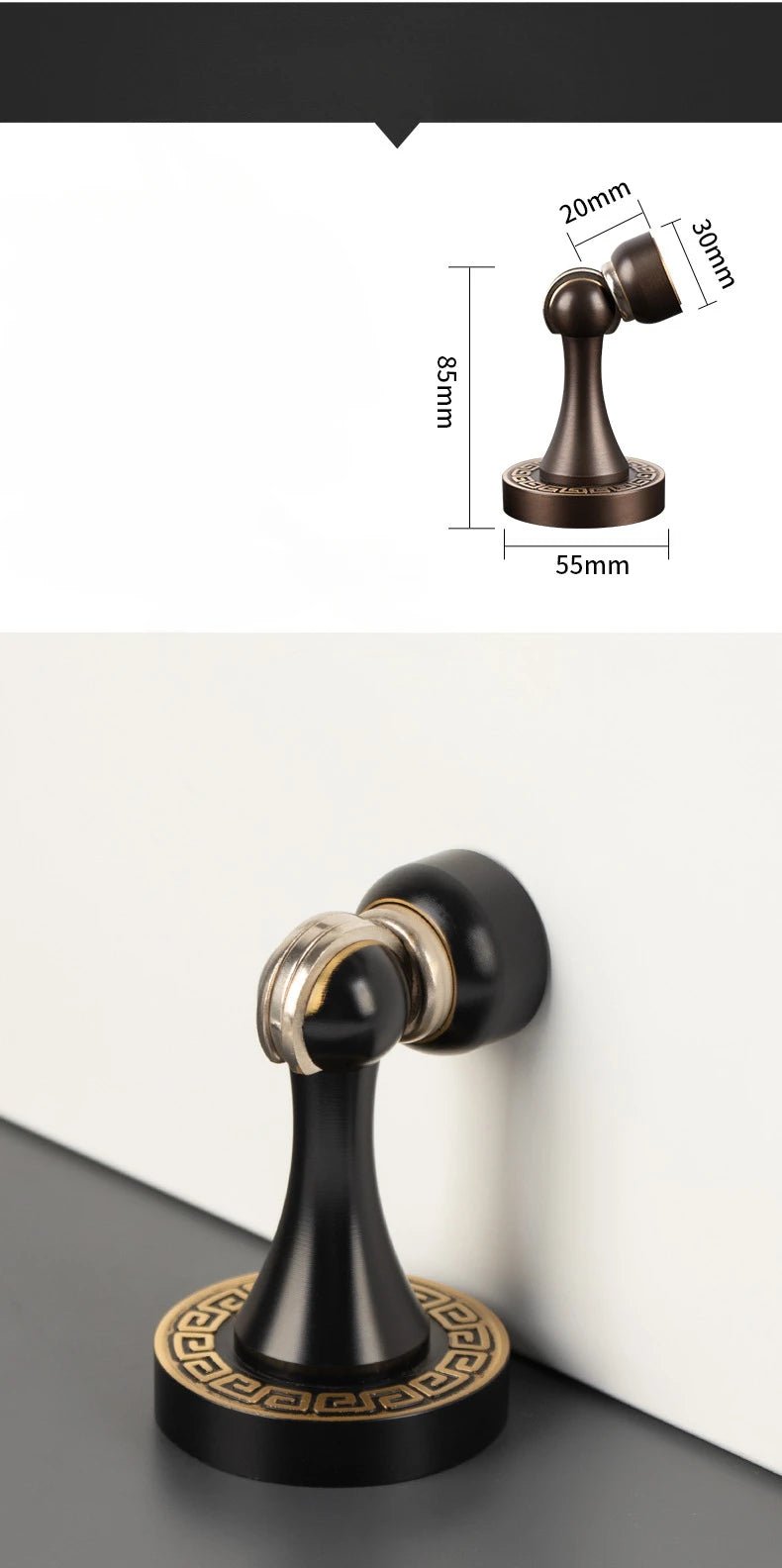 High-Quality Solid Brass Door Stopper – Wall Mount Design