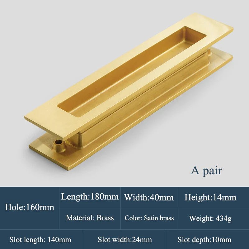 Luxury Solid Brass Hidden Handles for Modern Sliding Doors