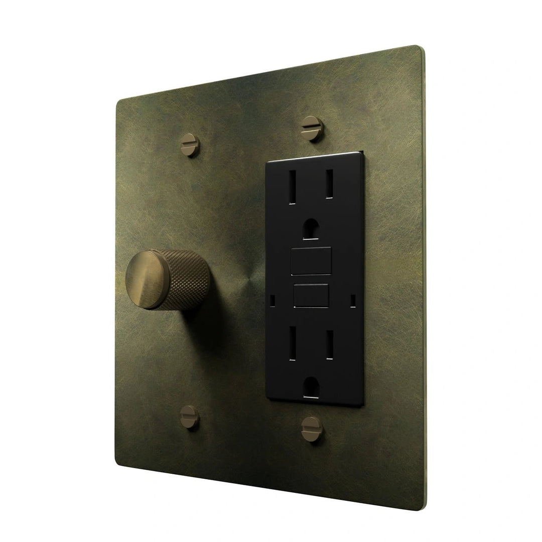 Brass Outlet Cover with Dimmer Switch
