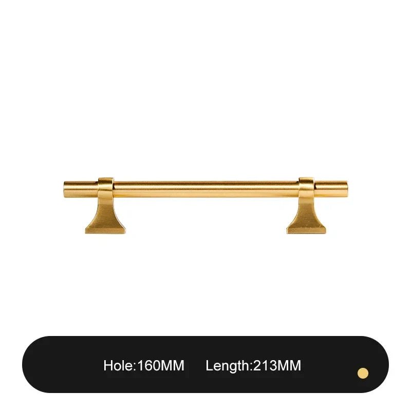 Contemporary Solid Brass T-Bar Pulls for Kitchen and Wardrobe Design