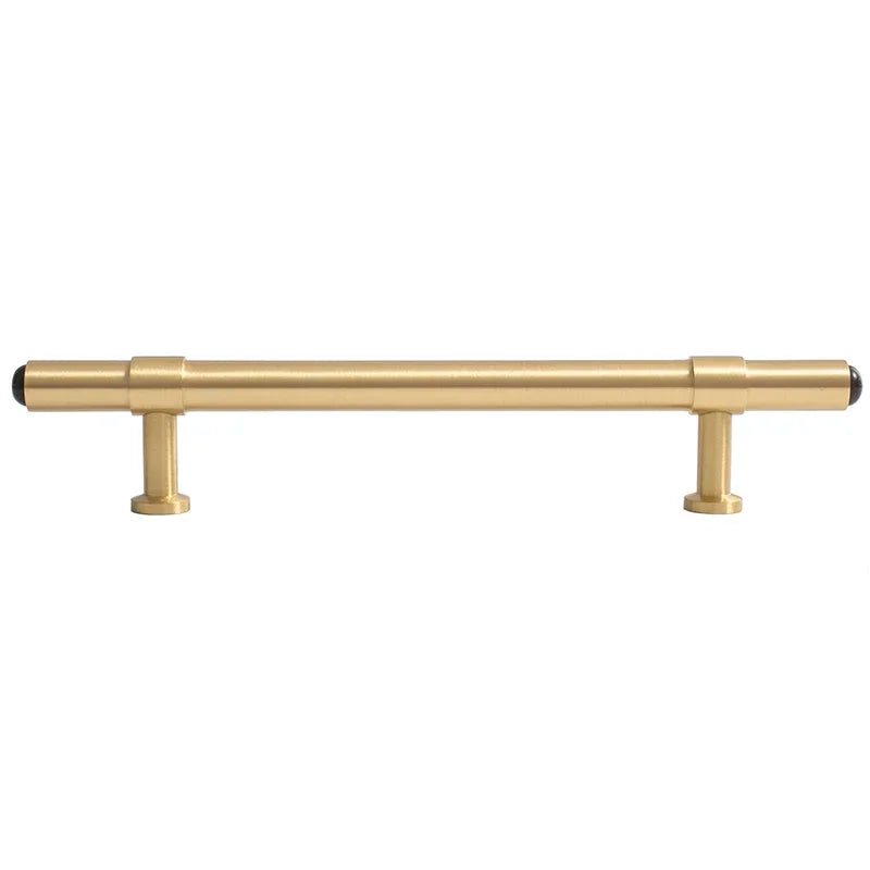 Black Agate Cabinet Pull with Gold Brass Base  