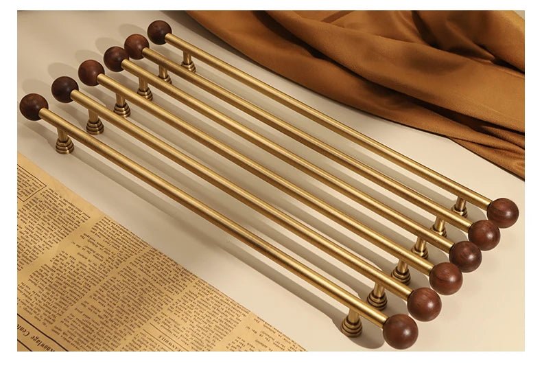 Solid Brass Vintage-Style Pull – 16" Cabinet Bar  