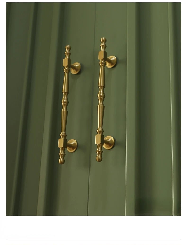 Elegant T-Bar Brass Drawer Pulls with Solid Gold Finish