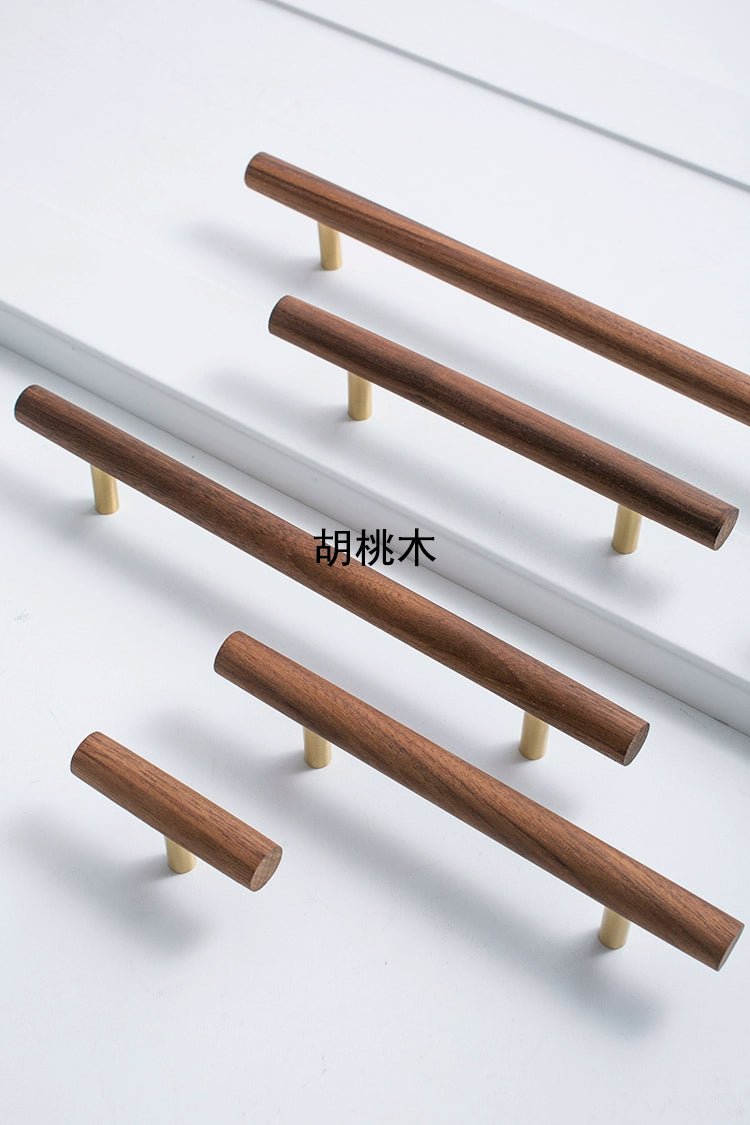 Premium Solid Walnut Knobs – Modern Wooden Pulls for Cabinets