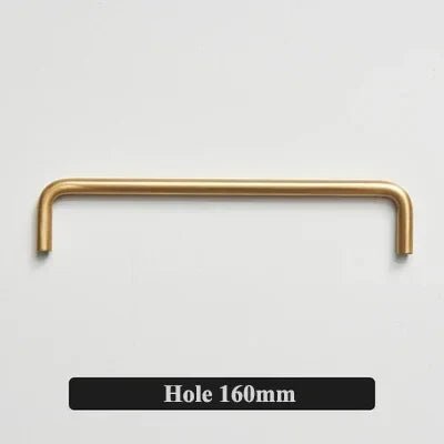 Minimalist gold brass handle for wardrobe and cabinet upgrades