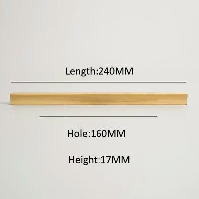 Contemporary Square Brass Handles – Gold Pulls for Cabinets (1.26"-12.6")
