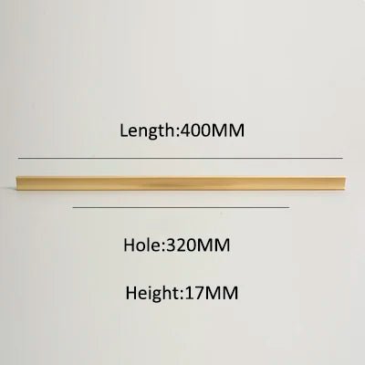 Durable Square Brass Handles – Gold Pulls for Drawers and Cabinets (1.26"-12.6")