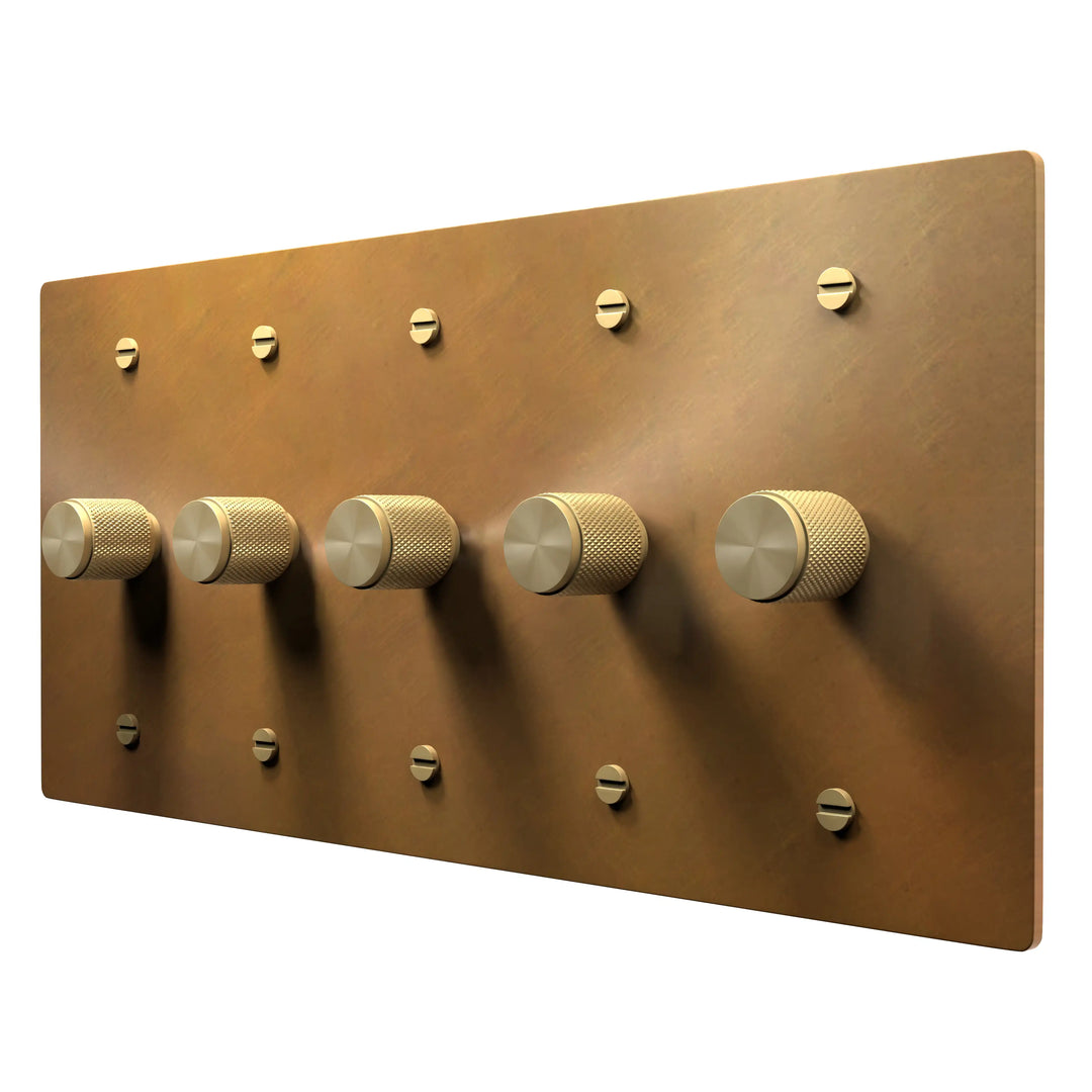 Brass Dimmer Switch – 1 to 5 Gang Options