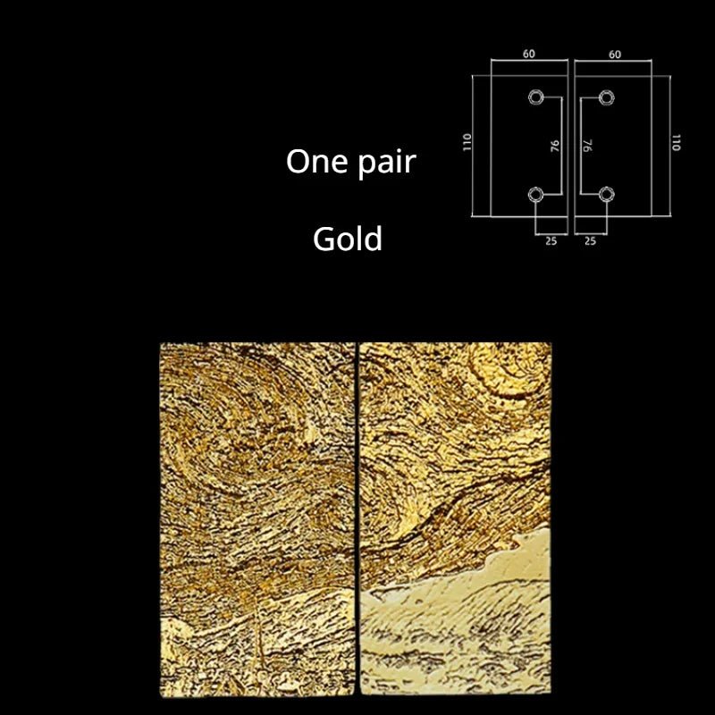 Starry Relief Brass Pulls for Elegant Rectangular Cabinet Doors