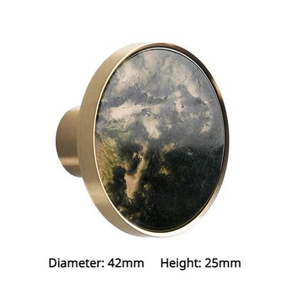 Premium Stone & Brass Pulls – Luxury Cabinet Knobs for Stylish Drawers