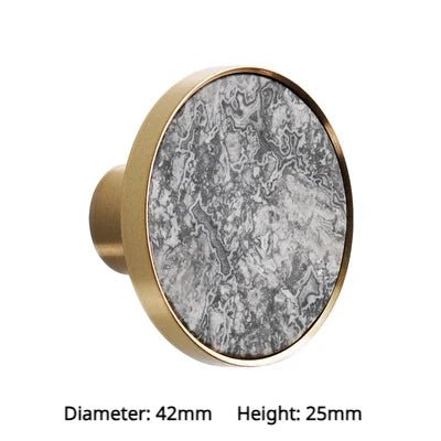 Durable Stone & Brass Cabinet Knobs – Luxury Pull Handles for Furniture