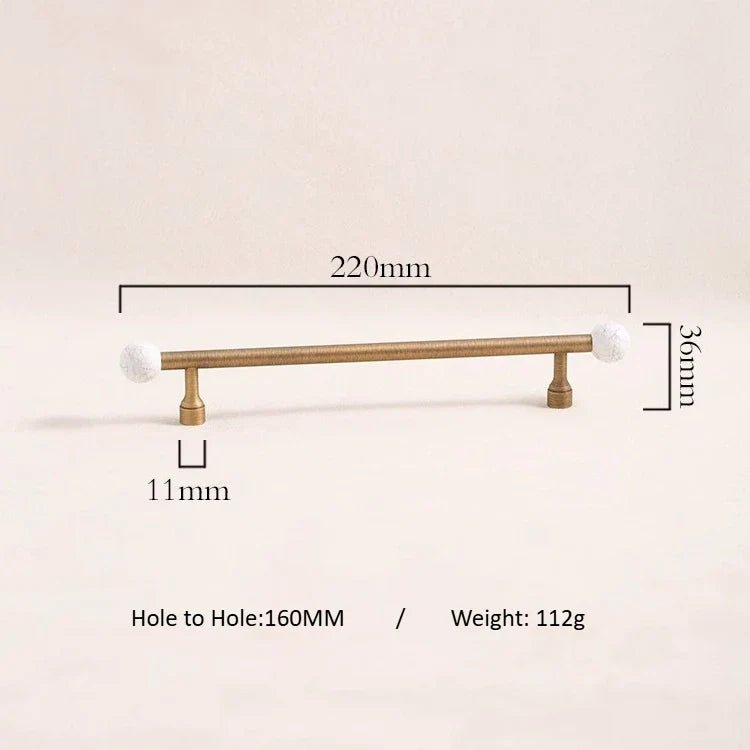 Sleek Stone & Brass Cabinet Pulls – Nordic Style Handles for Cabinets