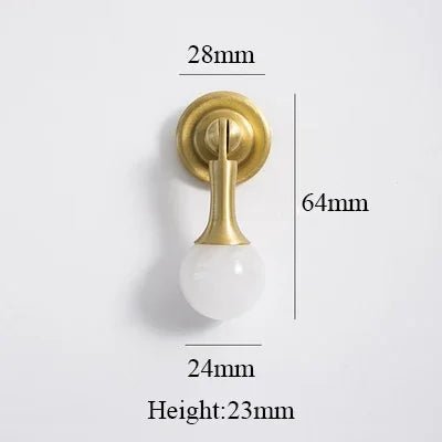 Pink Crystal Knob - Decorative Brass Pull  