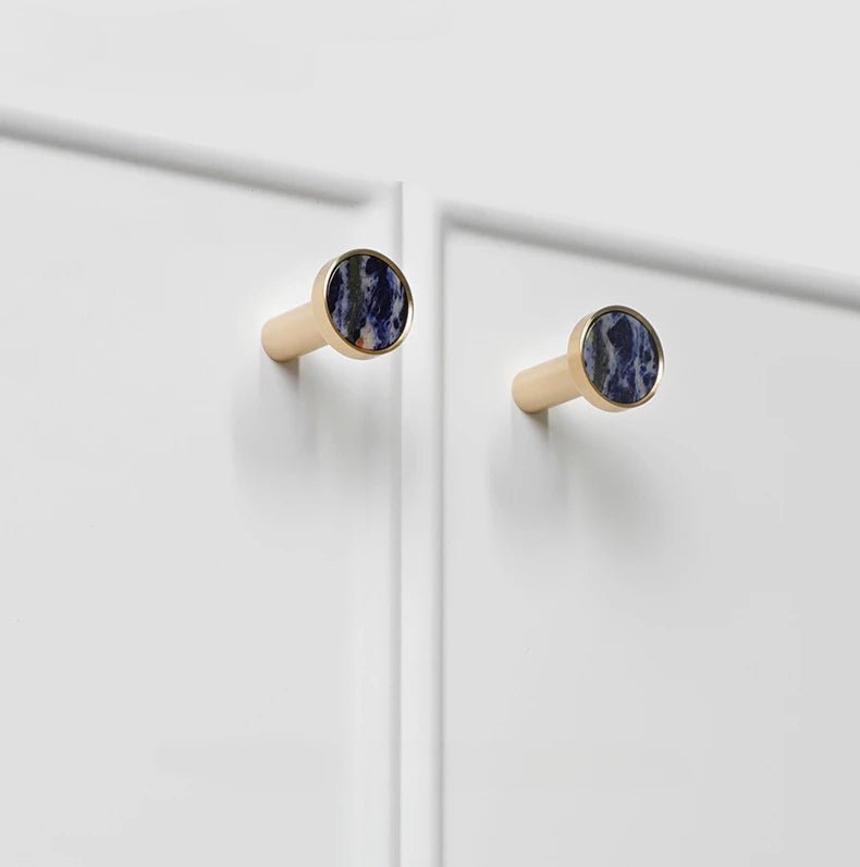 Premium Stone & Brass Cabinet Knobs – Luxury Pulls for Drawers