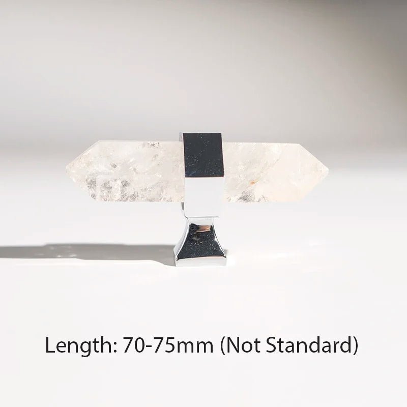 Polished Crystal Knob - Brass Cabinet Pull