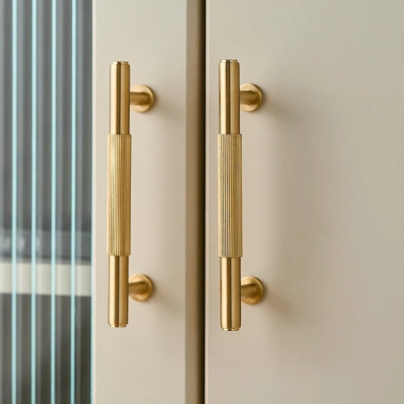 Antique Brass T-Bar Pulls – Straight Line Handles for Cabinets