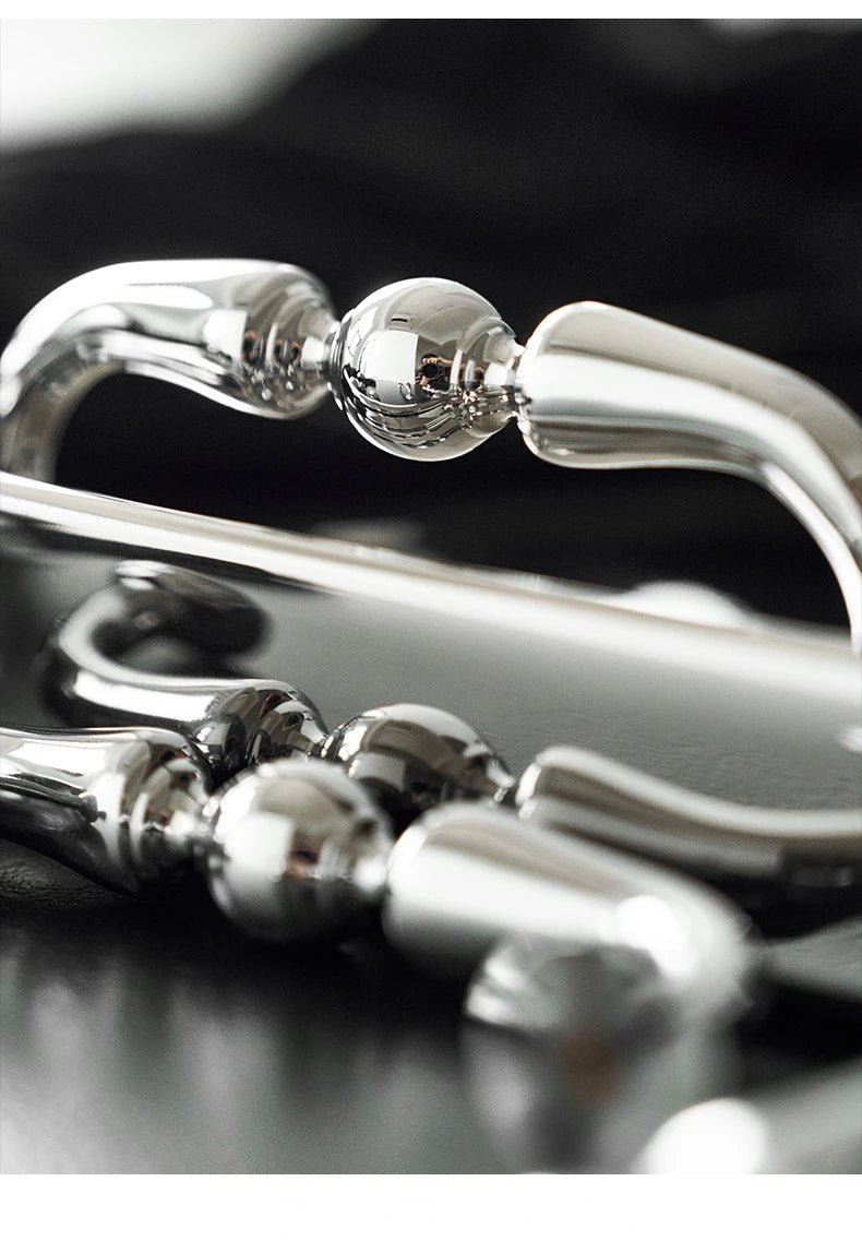 Contemporary Art Deco Brass Pulls – Bright Silver T-Bar Knobs