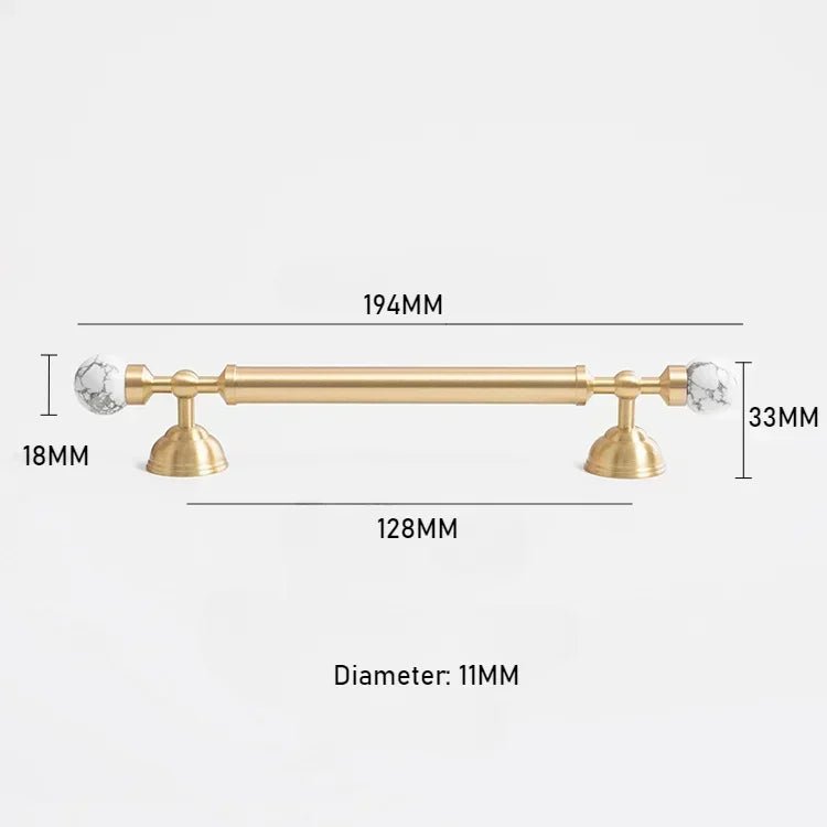 Premium 5" Brass & Pink Crystal Pulls – Luxury Handles for Cabinets