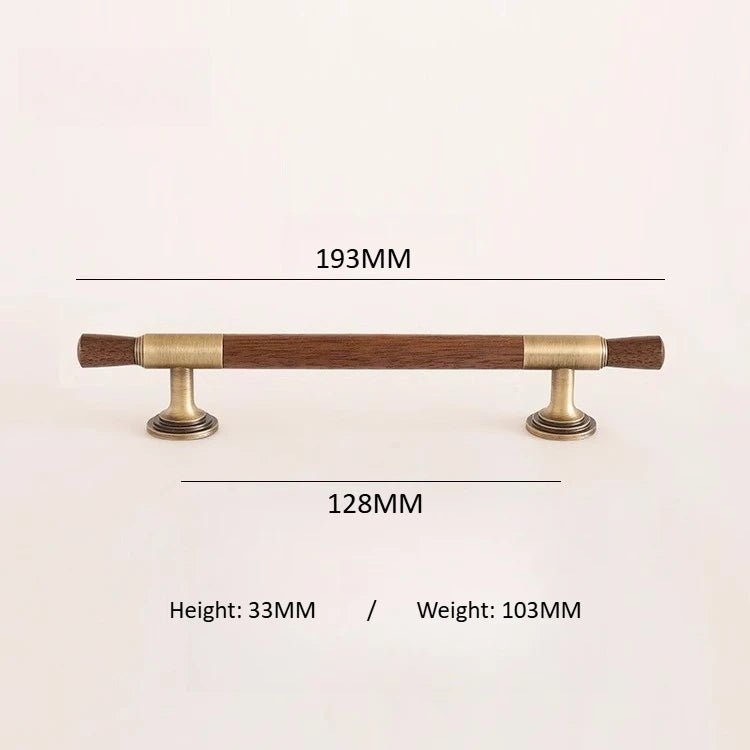 Premium Brass & Walnut Cabinet Knob – Antique T-Bar Pull for Drawers