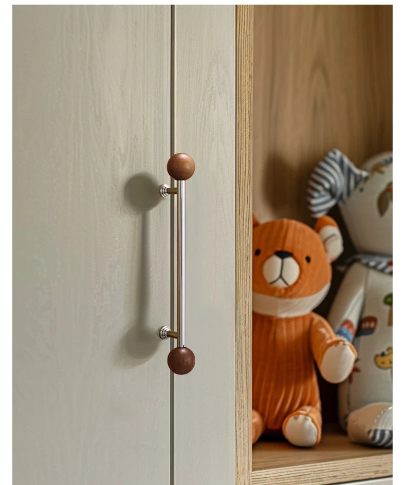 Brass & Wood Cabinet Handles – 5" Modern Pulls