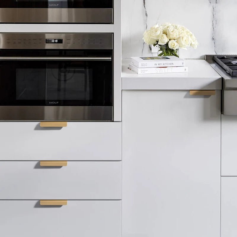 Elegant Brass Hidden Handle – Invisible Tatami Rotating Pull for Kitchen Cabinet