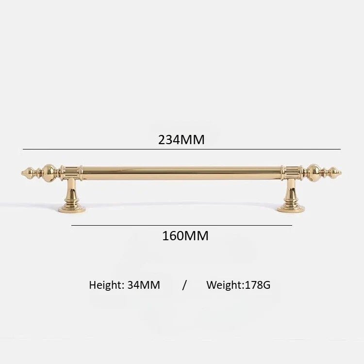 Solid brass industrial-style cabinet handle pull