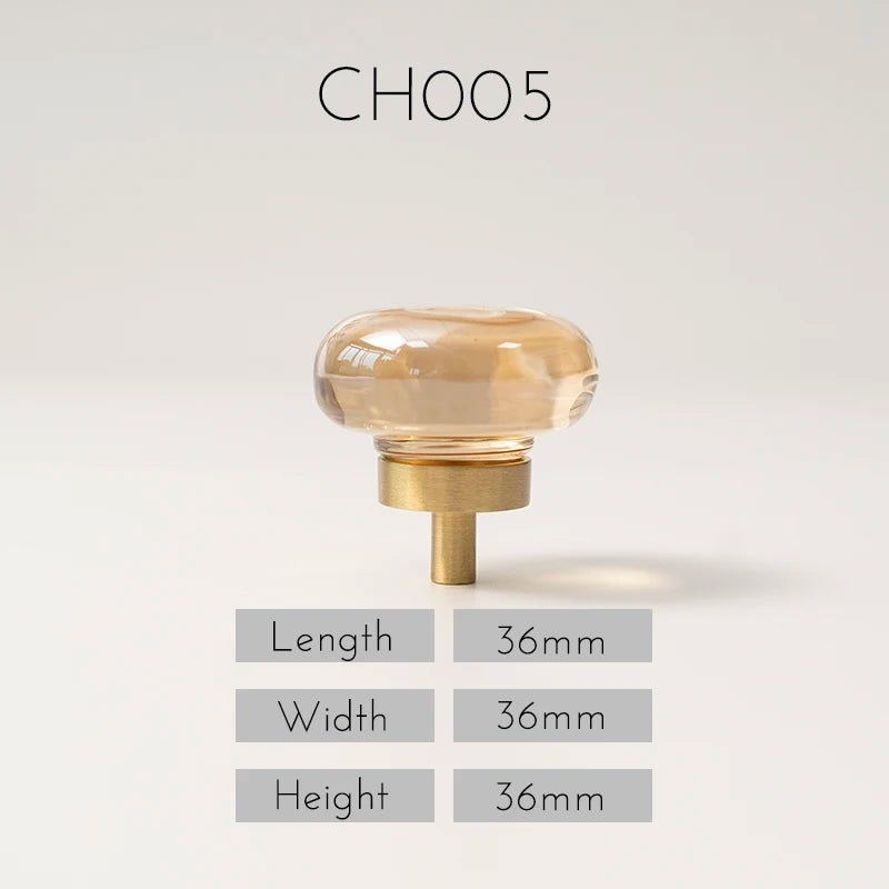 Stylish Crystal Faceted Knobs – Brass Base Pulls for Elegant Cabinet Design