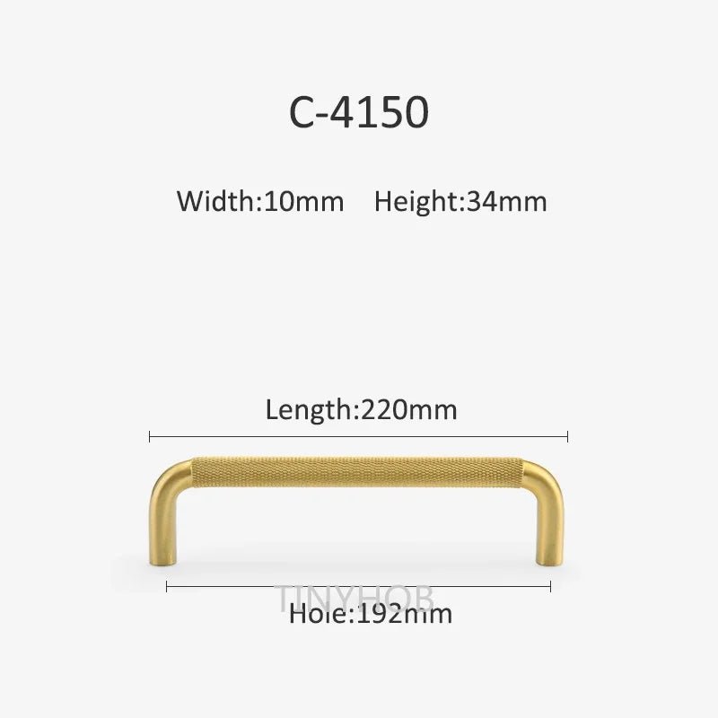 Gold Drawer Pull – Diamond-Cut Brass T-Bar  
