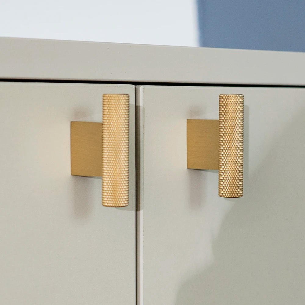 Premium Gold Knurled Brass Drawer Pulls for Kitchen Cabinets
