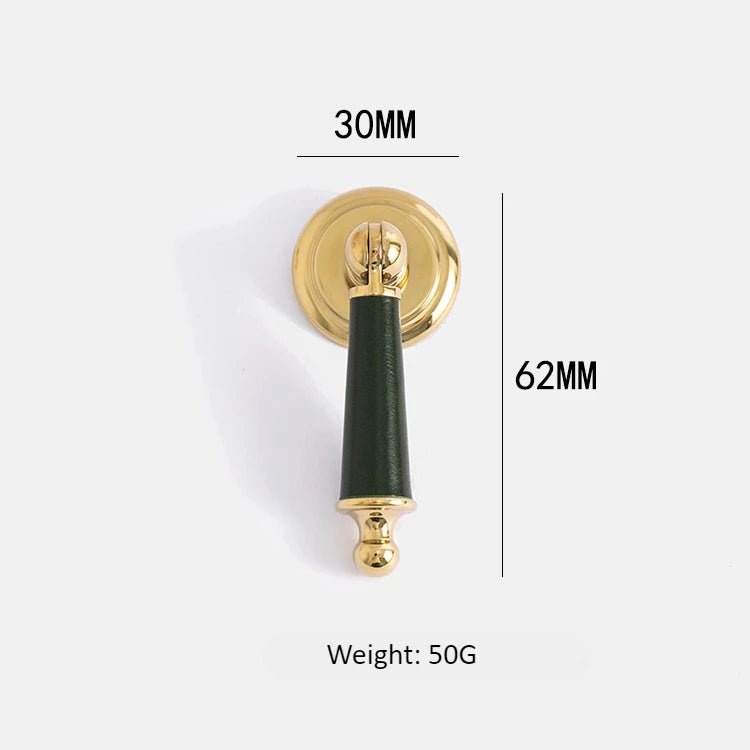 Elegant Leather & Brass Pull – Modern Handle for Contemporary Drawers