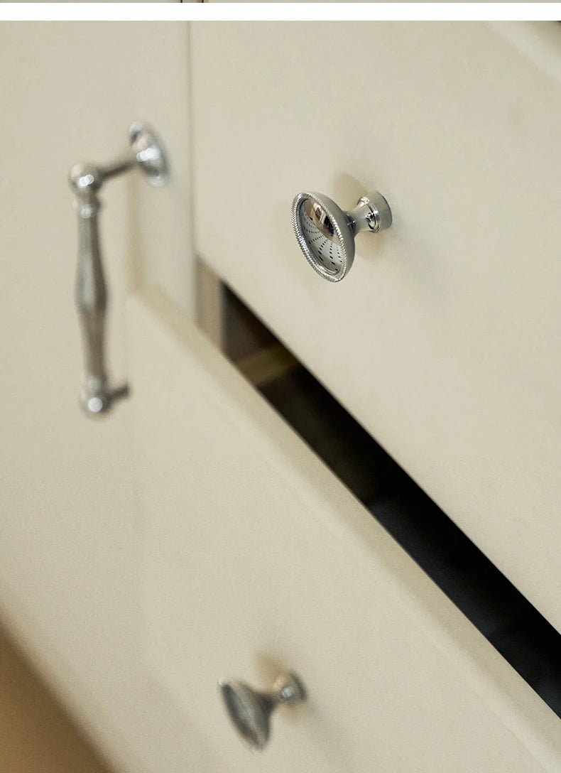 Elegant Luxury Brass Cabinet Handle & Knob – Mirror Silver T-Bar Design