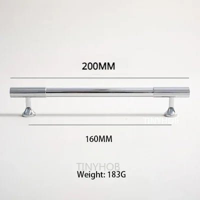 Durable Modern Chrome T-Bar Pulls – 8.8" Solid Brass Handles for Drawers