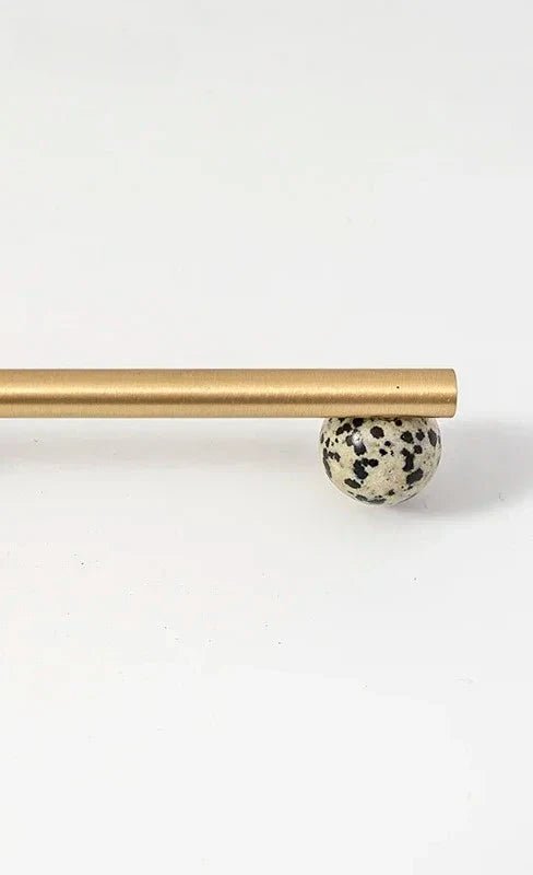Durable Marble + Brass Nordic Art Drawer Pull for Cabinets