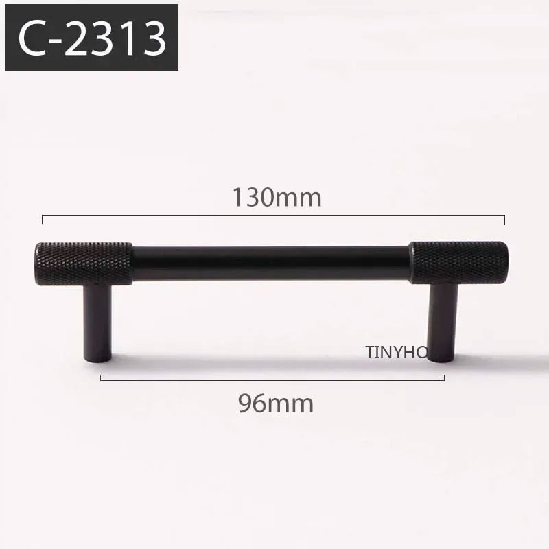 Satin Brass T-bar Pulls for Cabinet Handles – Knurled Design