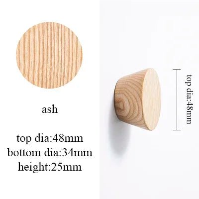 Simple Semicircle Wooden Knobs – Natural Walnut & Ash Handles for Drawers