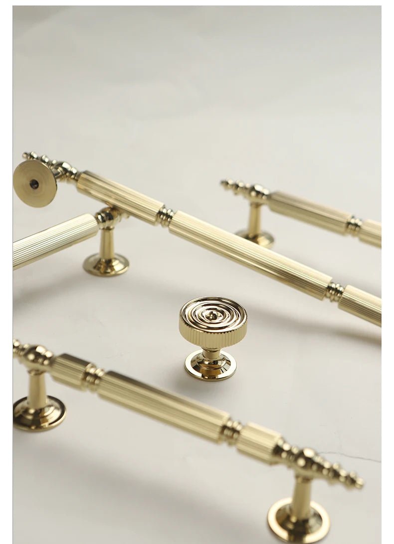 Luxury Shiny Gold Solid Brass Cabinet Handles – 8.8 Inch Pulls for Furniture
