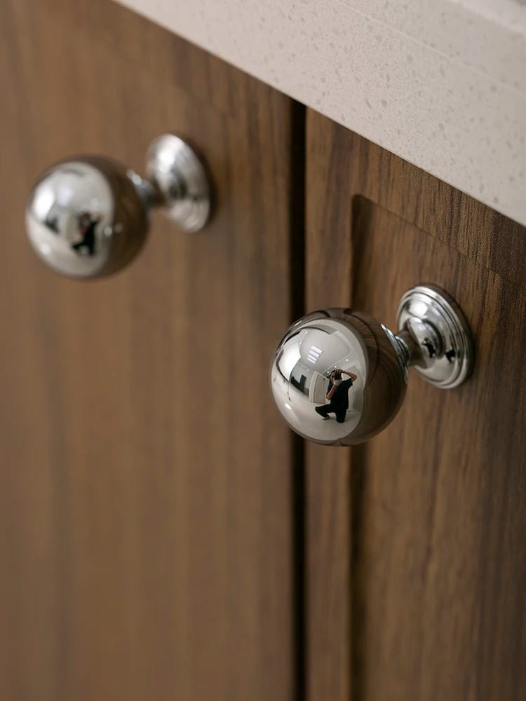 Luxury Bright Silver Solid Brass Knobs for Cabinet Pull Handles