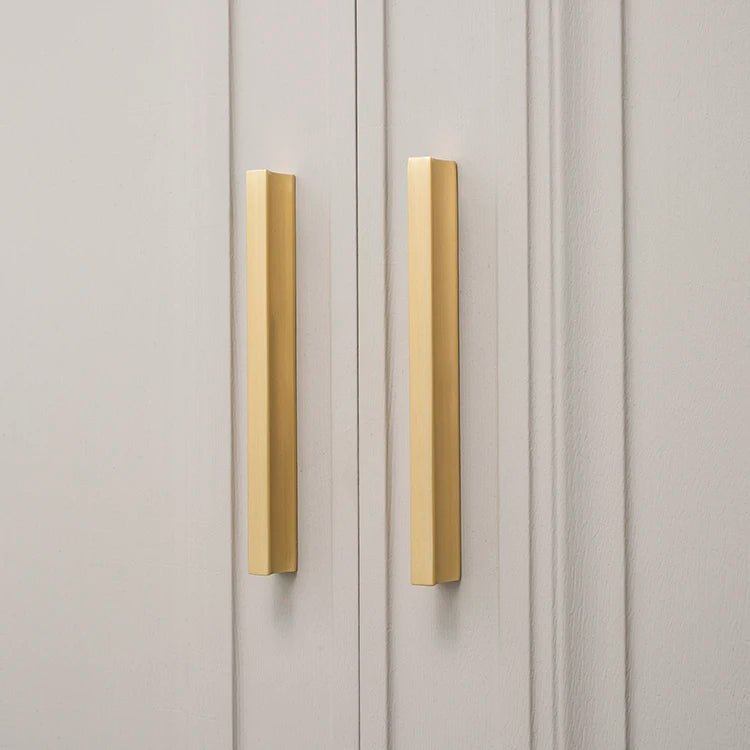 Square Brass Cabinet Handles – Gold Pulls – 1.26"-12.6"