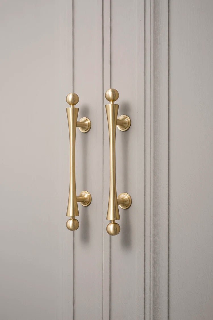 Elegant Modern T-Bar Brass Handles with Gold Finish
