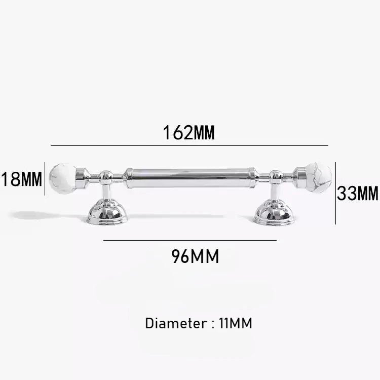 Brass & Rose Crystal Pull – Elegant T-Bar Handle  