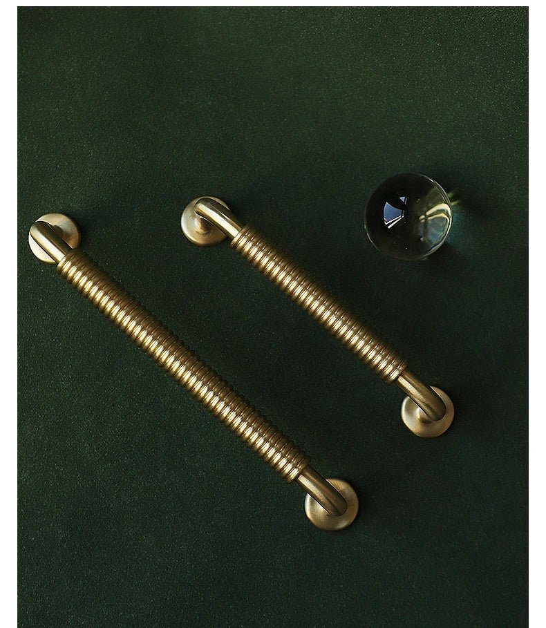 Stylish Thread-Line Brass Handles for Contemporary Cabinets