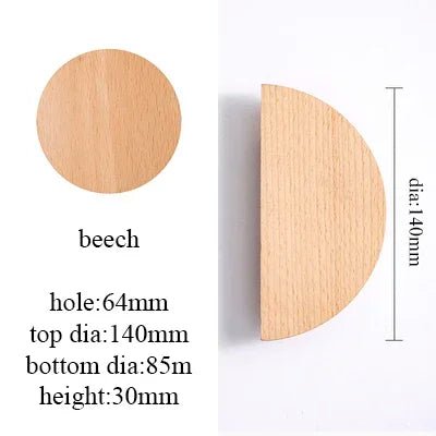 Elegant Walnut & Ash Semicircle Wooden Pulls for Stylish Furniture