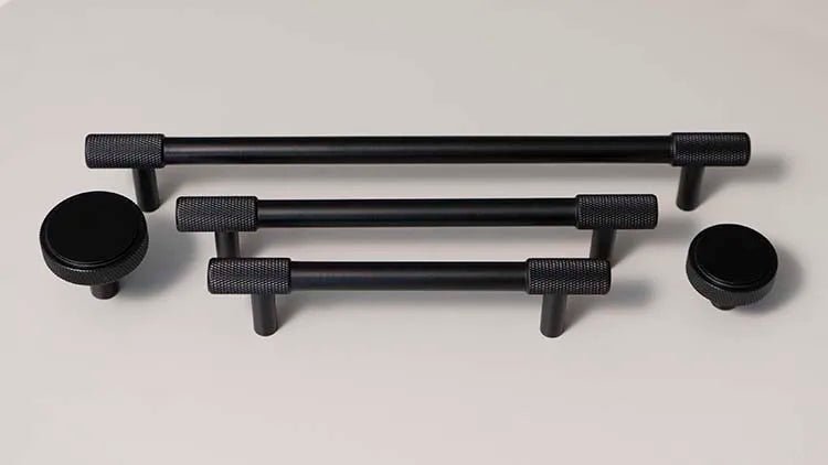 High-Quality Satin Brass Knurled Cabinet Pulls – T-bar Design