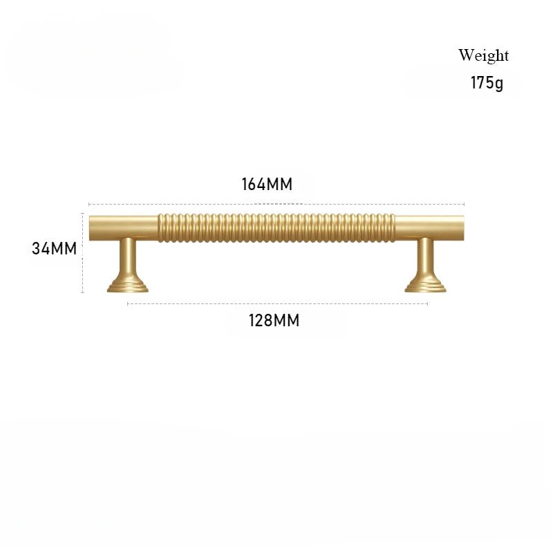 Modern Brass T-Bar Pull - Textured Finish  