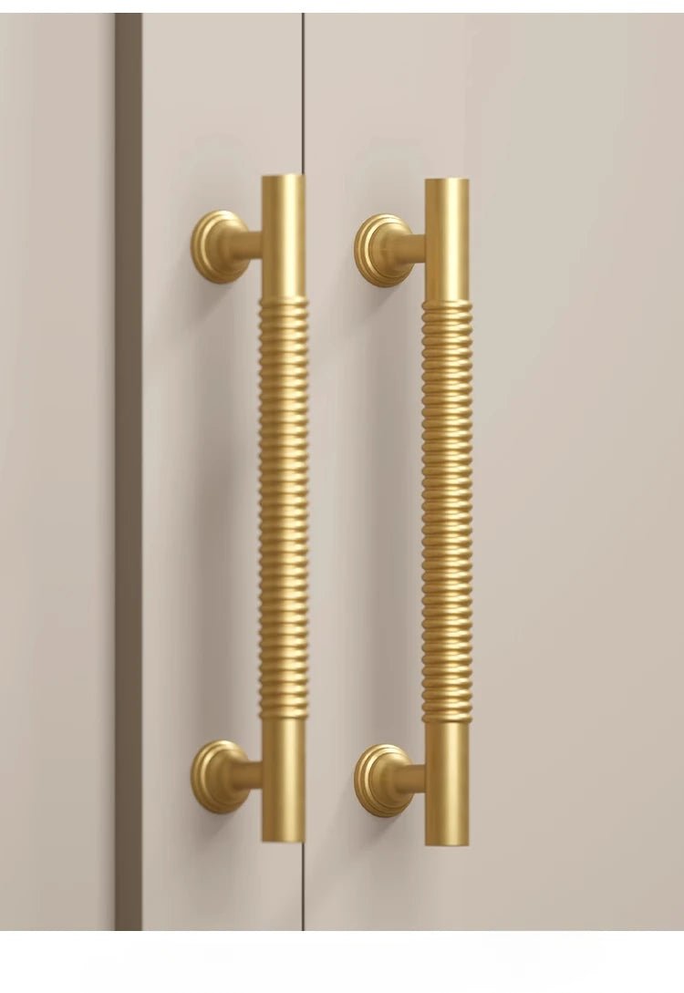Textured Brass Cabinet Pull - Modern T-Bar Handle  