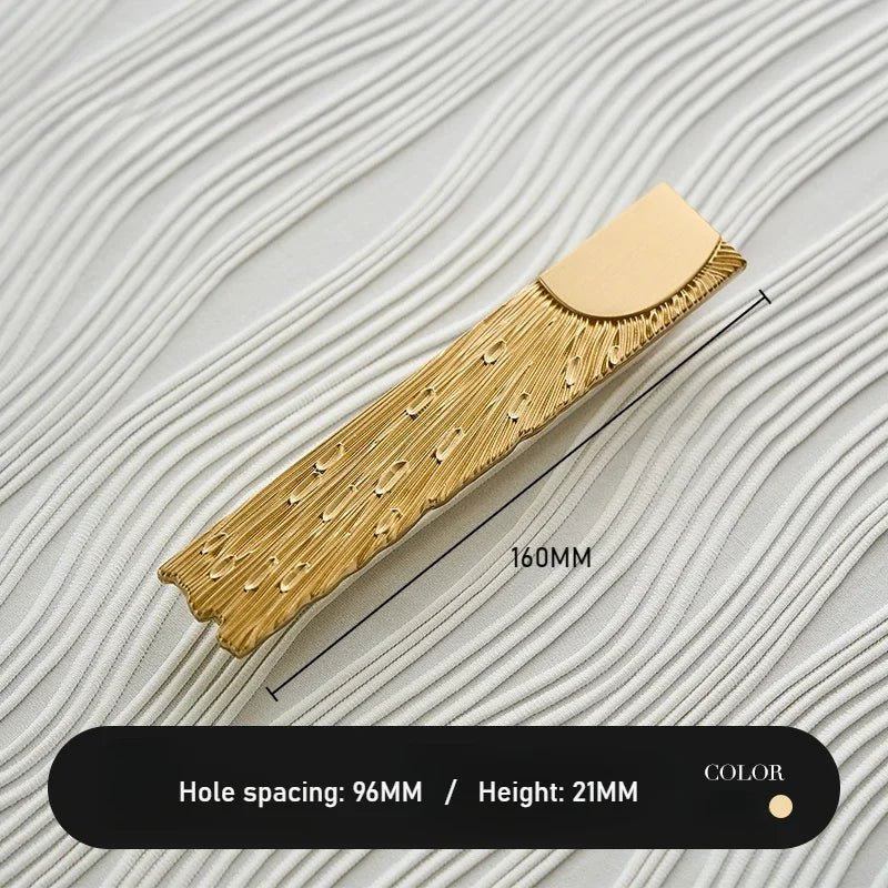 Textured Cabinet Pull - Brass Satin Art Deco