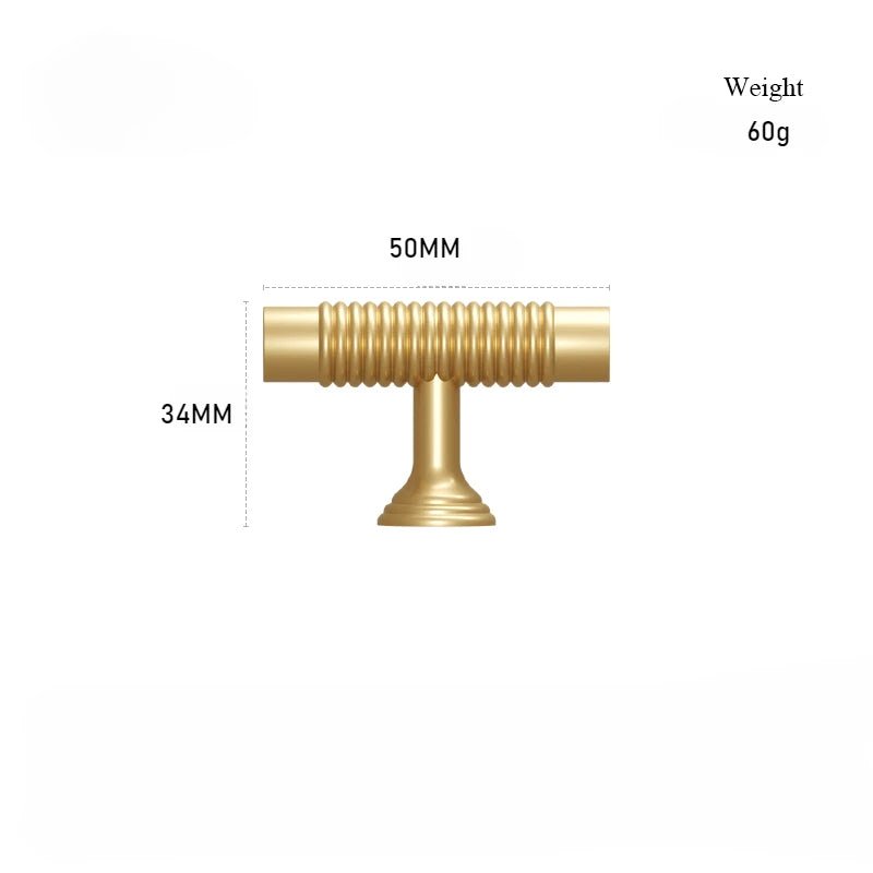 Textured Brass Drawer Pull - Modern T-Bar  